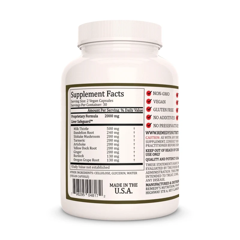 Détox et immunité Liver Safeguard™ 1000 60 mg, XNUMX capsules végétaliennes