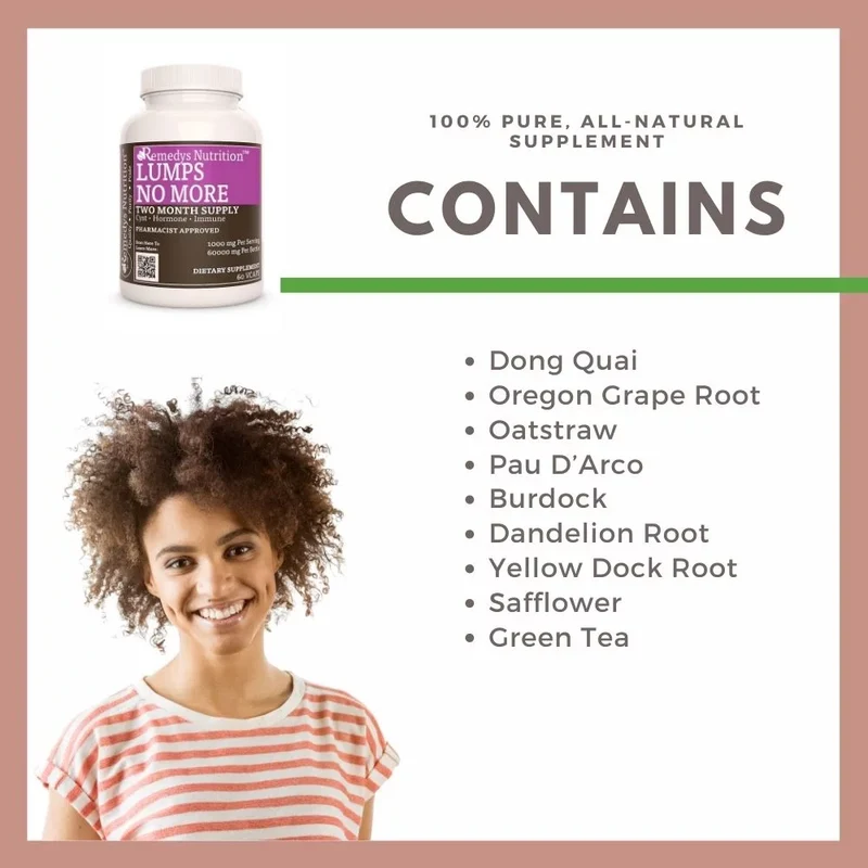 Vitamines Lumps No More™ pour la fibrosclérose mammaire 1000 60 mg, XNUMX capsules végétaliennes