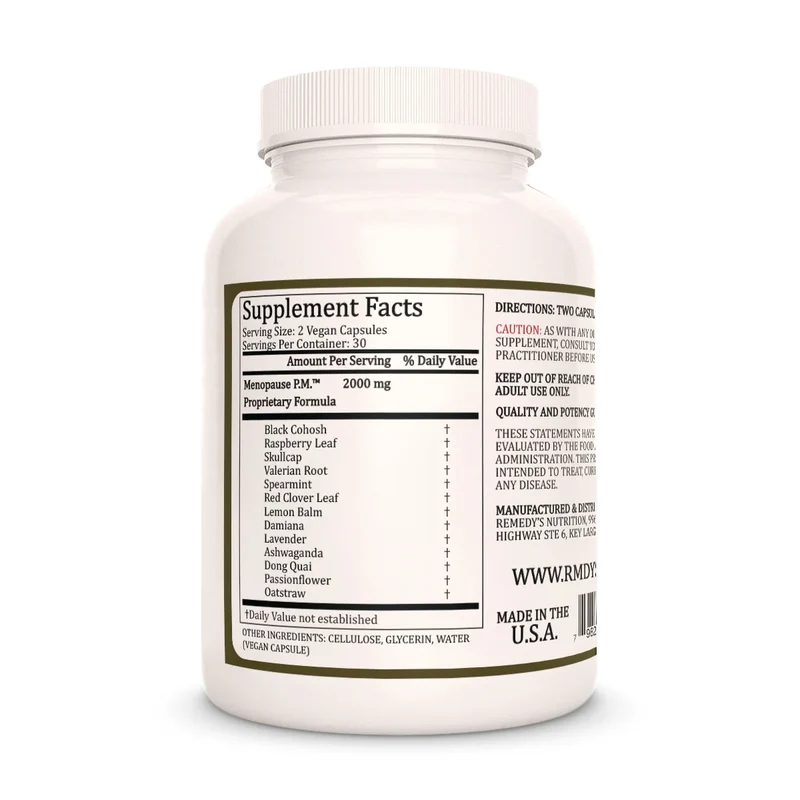 Vitamines Ménopause PM™ pour le bien-être hormonal 1000 60 mg, XNUMX capsules végétaliennes