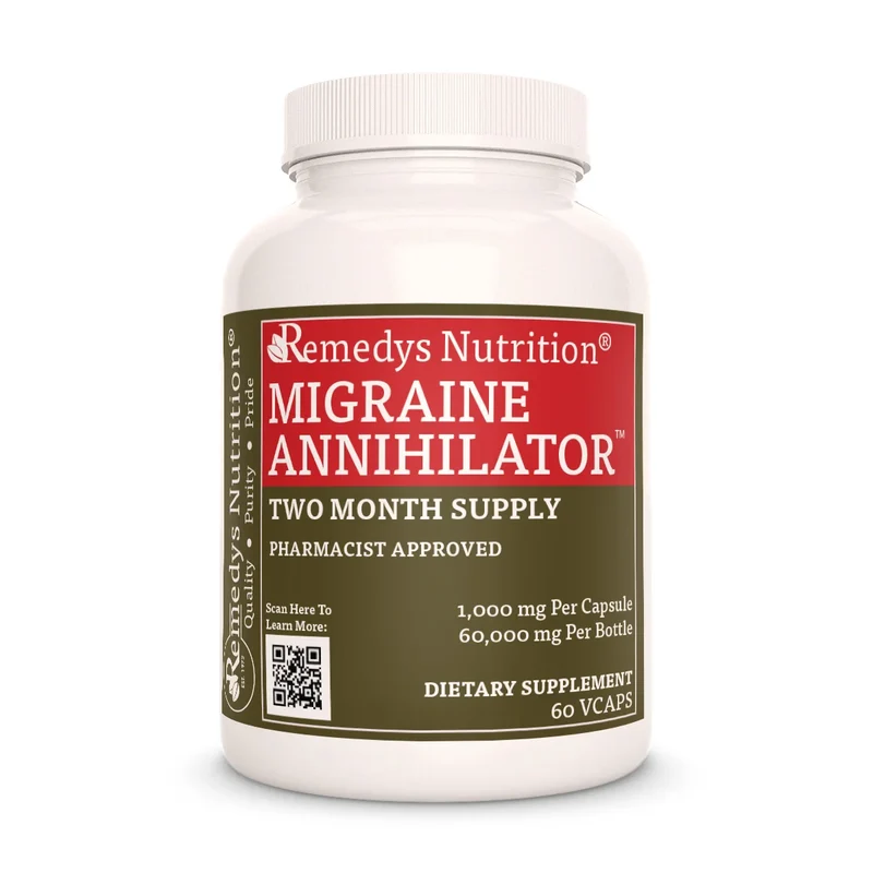 Vitamines Migraine Annihilator™ pour les migraines 1000 60 mg, XNUMX capsules végétaliennes