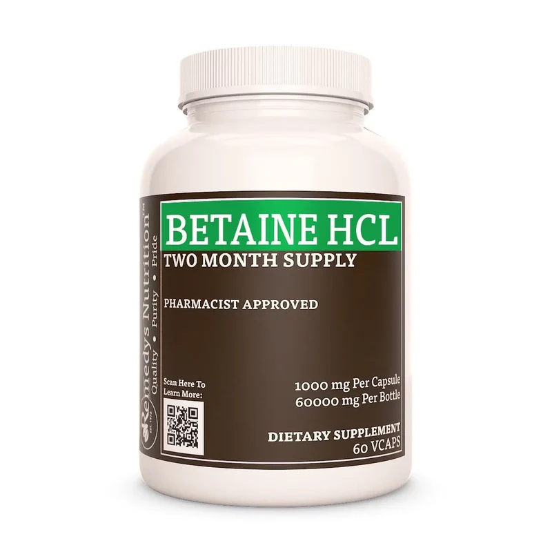 Bétaïne HCL 1000 mg, 60 gélules végétaliennes