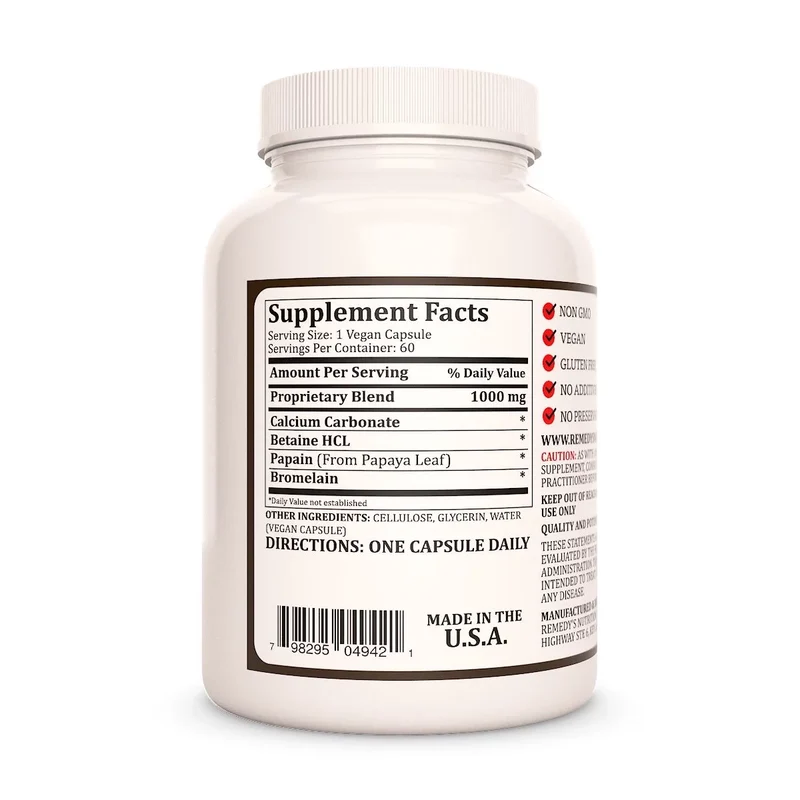 Bétaïne HCL 1000 mg, 60 gélules végétaliennes