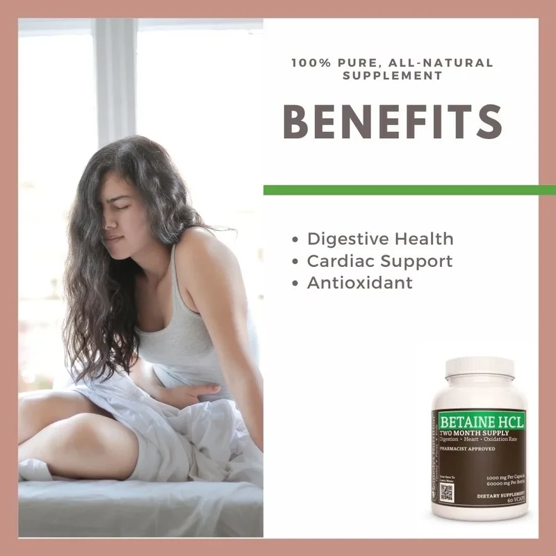 Bétaïne HCL 1000 mg, 60 gélules végétaliennes
