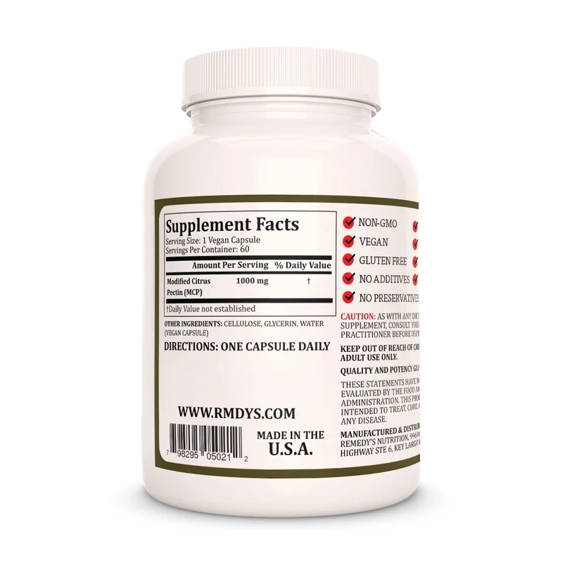 Pectine d'agrumes modifiée (MCP) 1000 mg 60 capsules végétaliennes