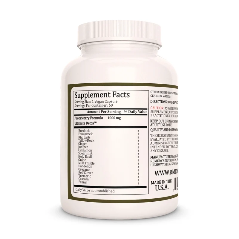 Détox ultime™ pour le foie et la peau - 1000 60 mg, XNUMX capsules végétaliennes