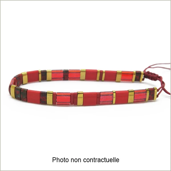 6 g de mix de perles Tila rouge et OR