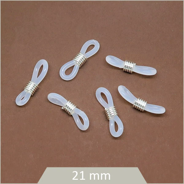 10 embouts de cordons lunettes en silicone, transparent