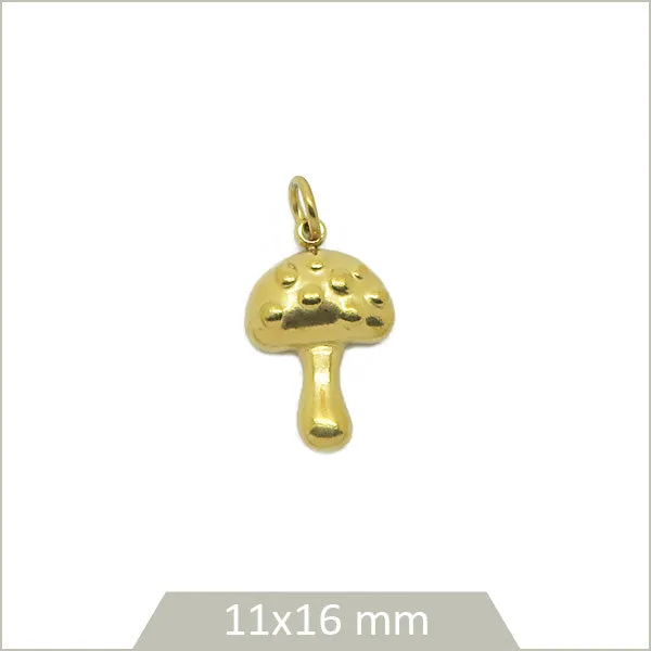 1 breloque champignon en acier inoxydable 304