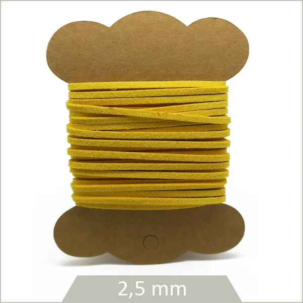 5 m de cordon suédine, jaune or