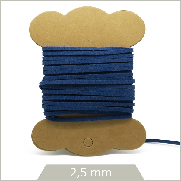 5 m de cordon suédine, bleu