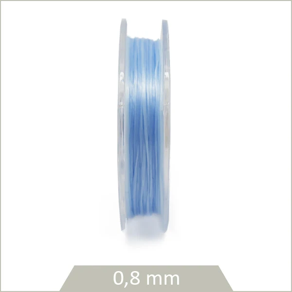 10 m de fil élastique 0,8 mm, bleu ciel