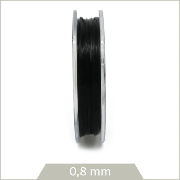 10 m de fil élastique 0,8 mm, noir