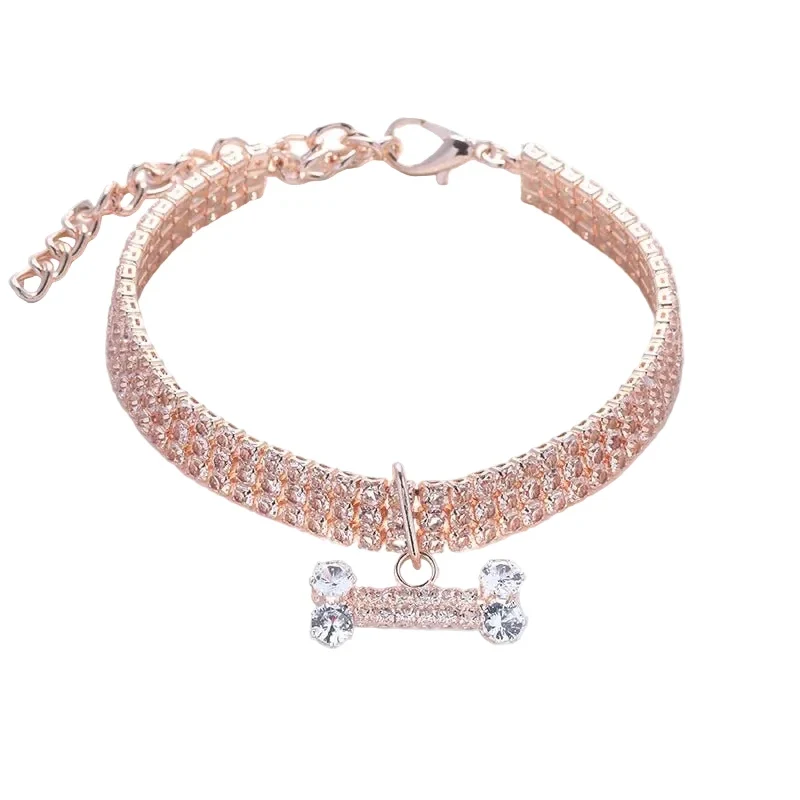 Collier chiot rose