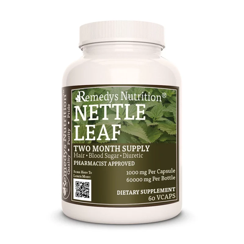Feuille d'ortie 1000 mg, 60 capsules végétaliennes