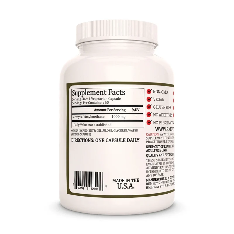 MSM 1000 mg, 60 capsules végétaliennes