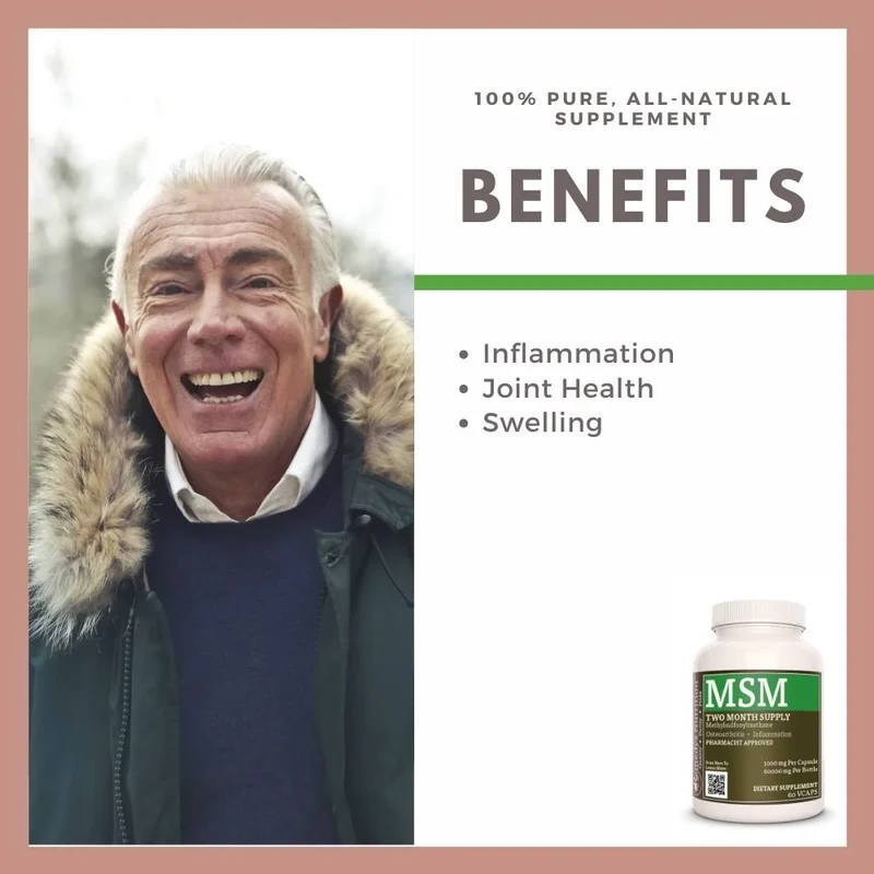 MSM 1000 mg, 60 capsules végétaliennes