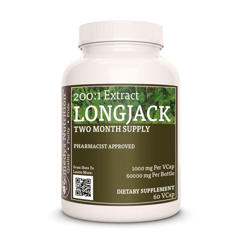 Extrait de Longjack (Tongkat Ali) 1000 mg, 60 capsules végétaliennes