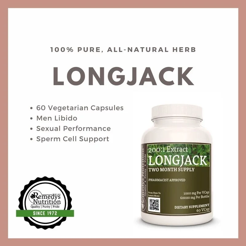 Extrait de Longjack (Tongkat Ali) 1000 mg, 60 capsules végétaliennes