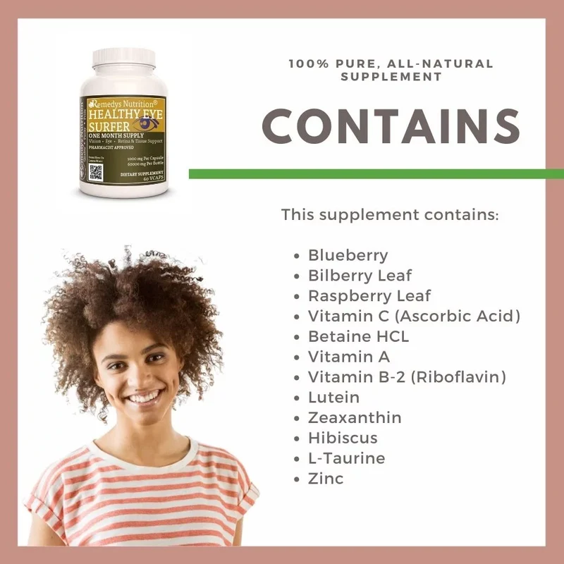 Healthy Eye Surfer™ Vitamines pour la vision 1000 mg 60 capsules végétaliennes