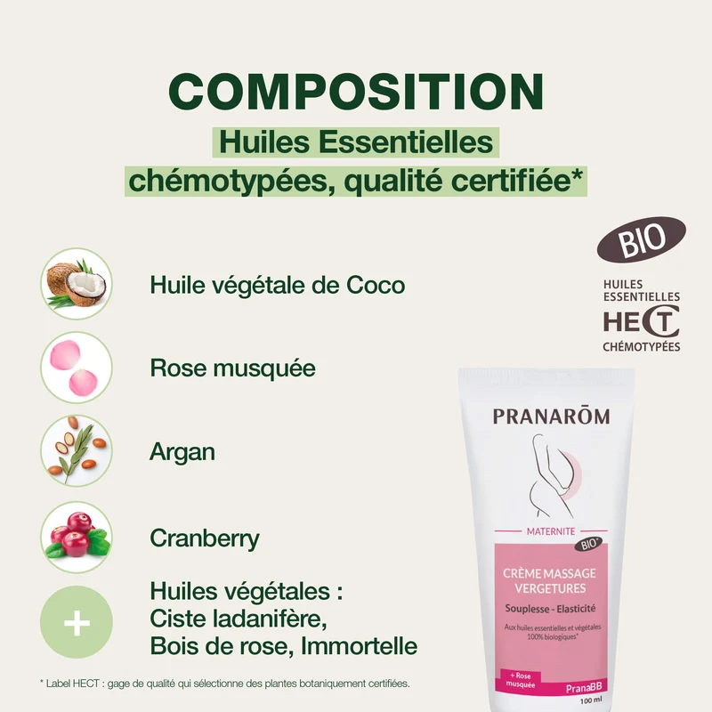 Crème - massage vergetures - Bio