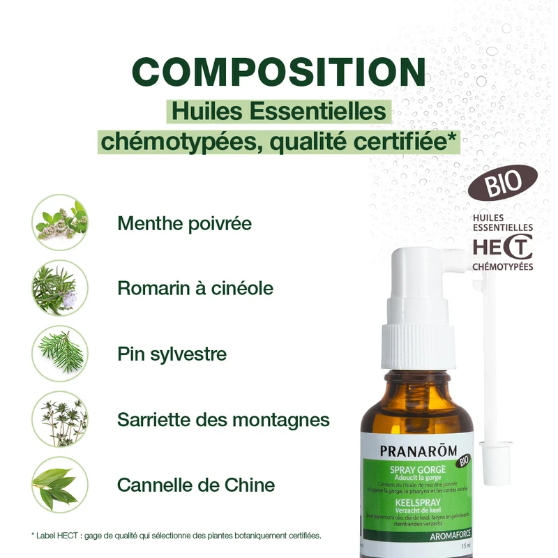 Spray gorge apaisant aux Huiles Essentielles - Bio