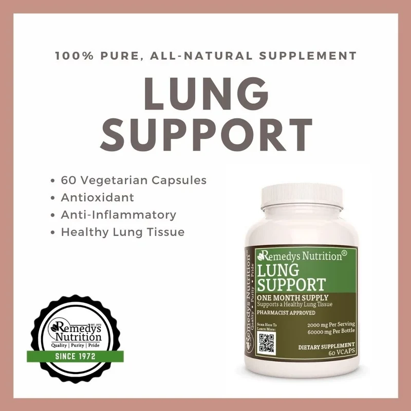 Vitamines pour les poumons Lung Support™ 1000 60 mg, XNUMX capsules végétaliennes