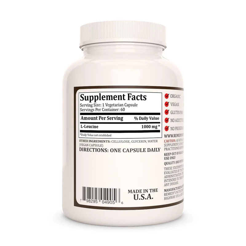 L-Leucine 1000 mg, 60 gélules végétaliennes