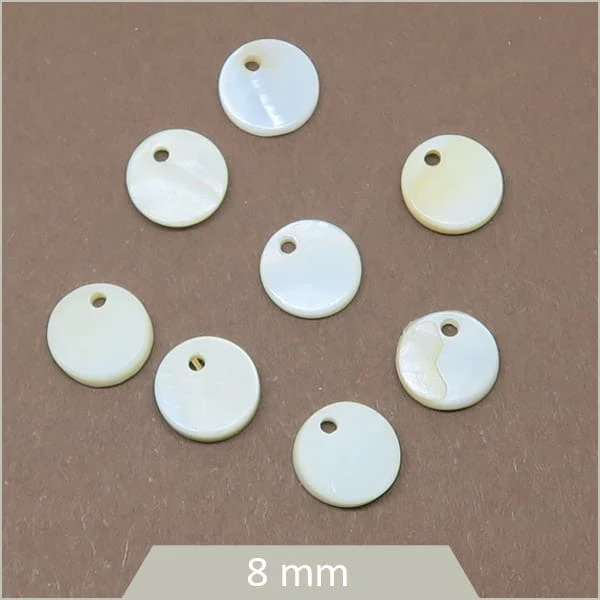 20 sequins nacrés ronds 8 mm
