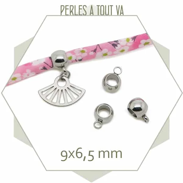 10 petites bélières boule en acier inoxydable