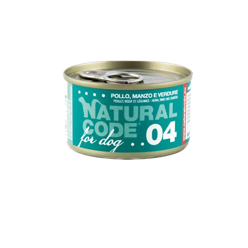 Pâtée pour chien - Poulet, Boeuf et Légumes - Natural Code