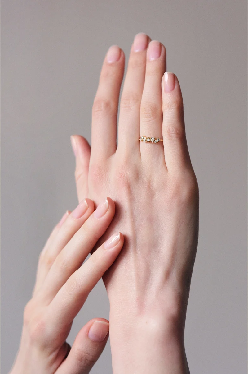 BAGUE ROSE DIAMANTS