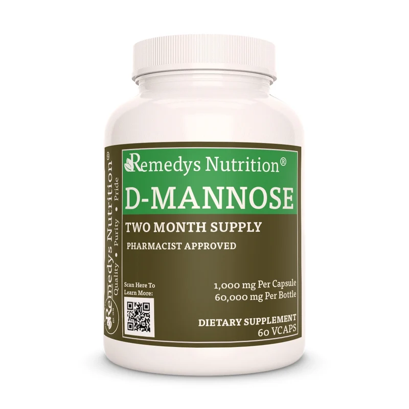 Capsules de D-mannose 1000 mg, 60 capsules végétaliennes