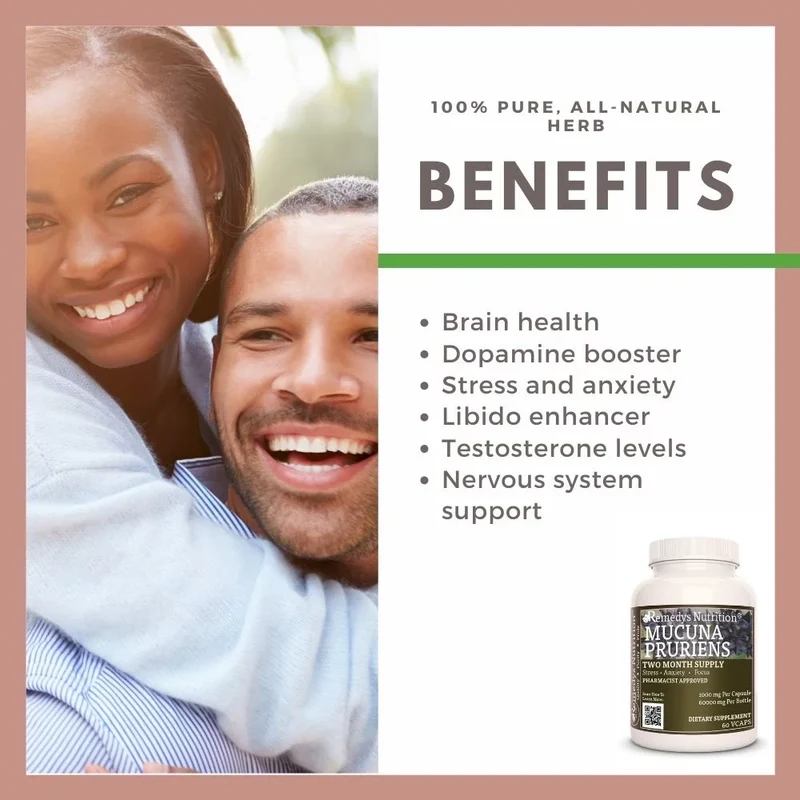 Mucuna Pruriens 1000 mg, 60 gélules végétaliennes