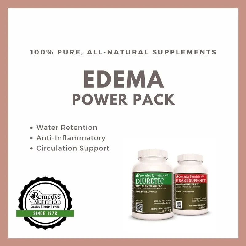 Edema Power Pack™ Vitamines pour la rétention d'eau Deux flacons de 1000 mg, 60 capsules