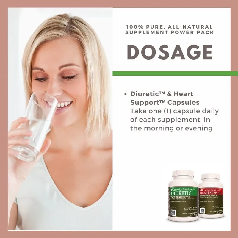 Edema Power Pack™ Vitamines pour la rétention d'eau Deux flacons de 1000 mg, 60 capsules