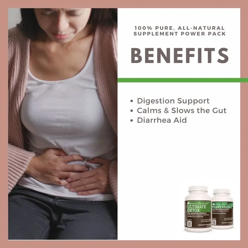 Pack d'énergie contre la diarrhée™ Deux flacons de 1000 60 mg, XNUMX capsules