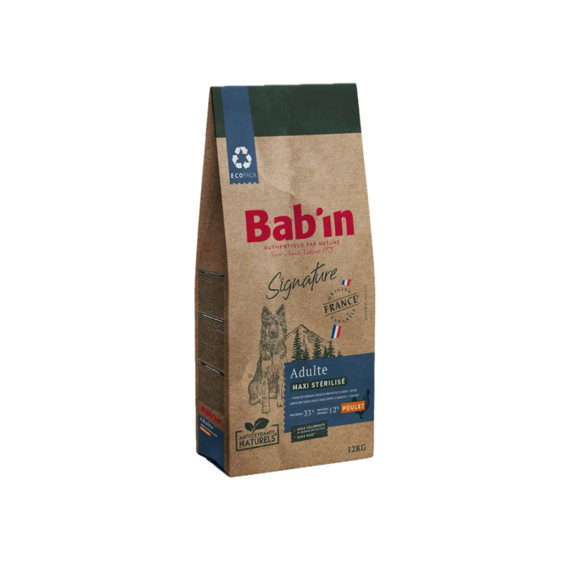 Croquettes pour chien - Adulte Maxi Stérilisé - Poulet - Bab'in Signature
