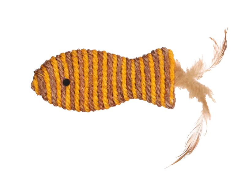 Jouet pour chat - Poisson en corde - Jaune - Justo