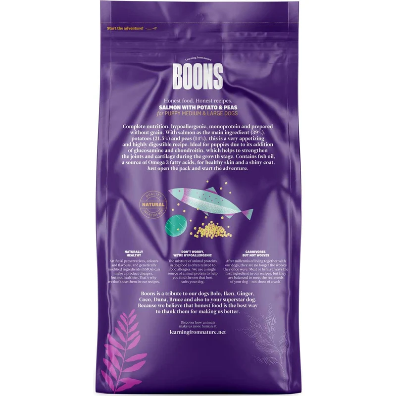 Hundefutter Boons Lachs (für Welpen mittlerer und großer Rassen)