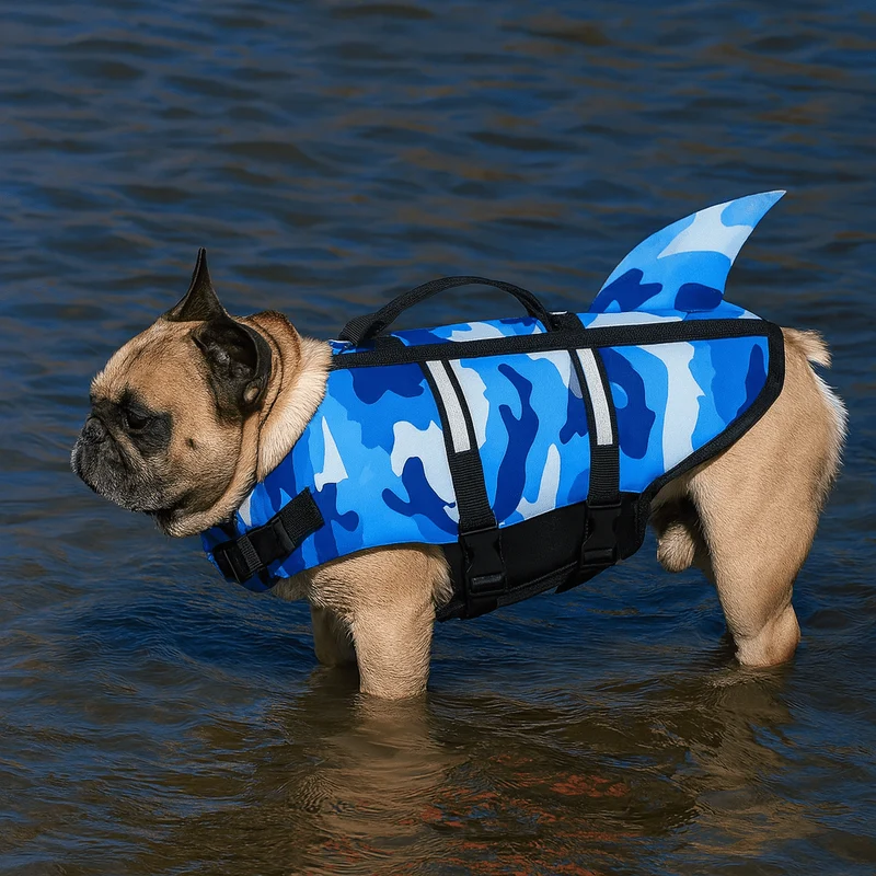 Gilet de sauvetage avec aile de requin pour chien