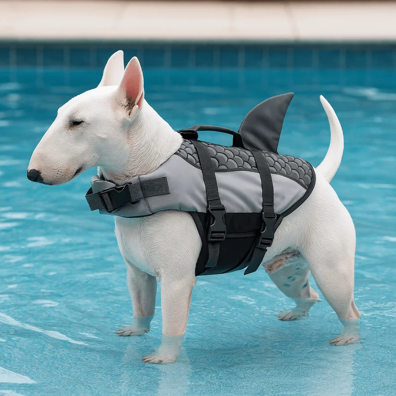 Gilet de sauvetage requin pour chien