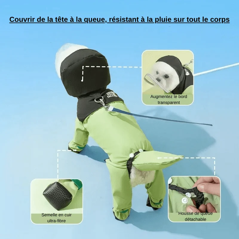Imperméable intégrale pour petit chien