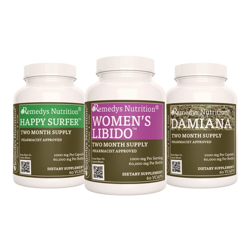 Pack Libido pour femmes : trois flacons de 1000 60 mg, XNUMX capsules
