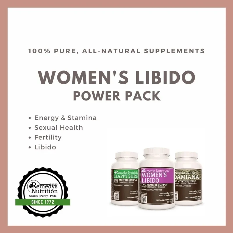 Pack Libido pour femmes : trois flacons de 1000 60 mg, XNUMX capsules