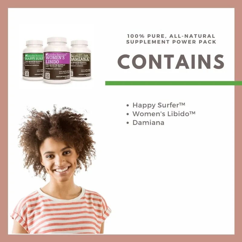 Pack Libido pour femmes : trois flacons de 1000 60 mg, XNUMX capsules