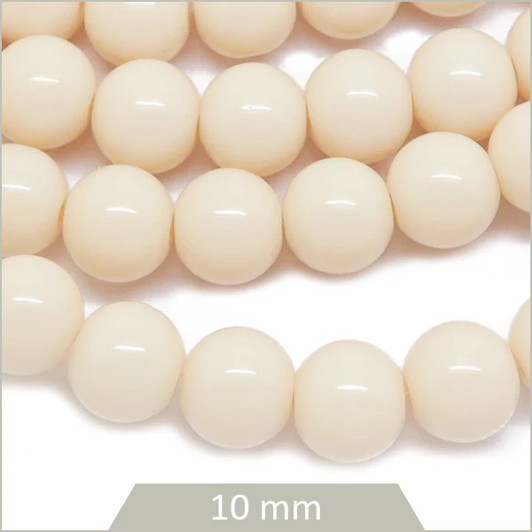 Env. 38 perles de verre rondes pêche clair 10 mm