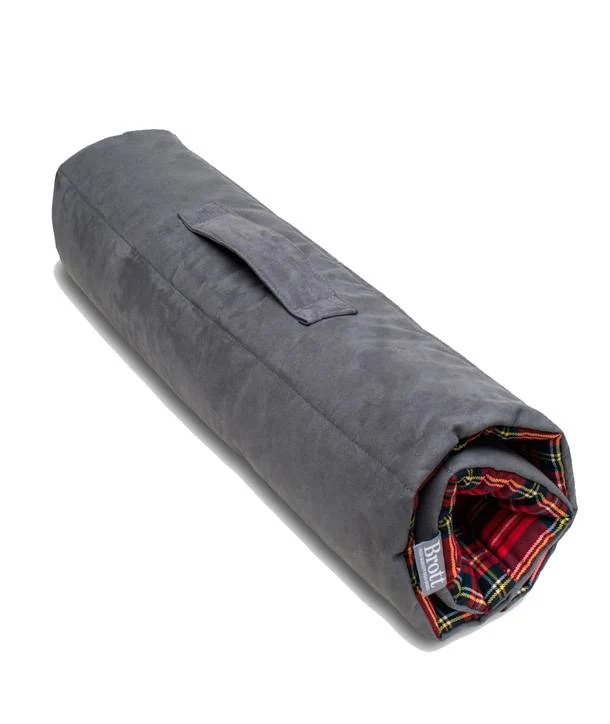 RED TARTAN ROLL BED