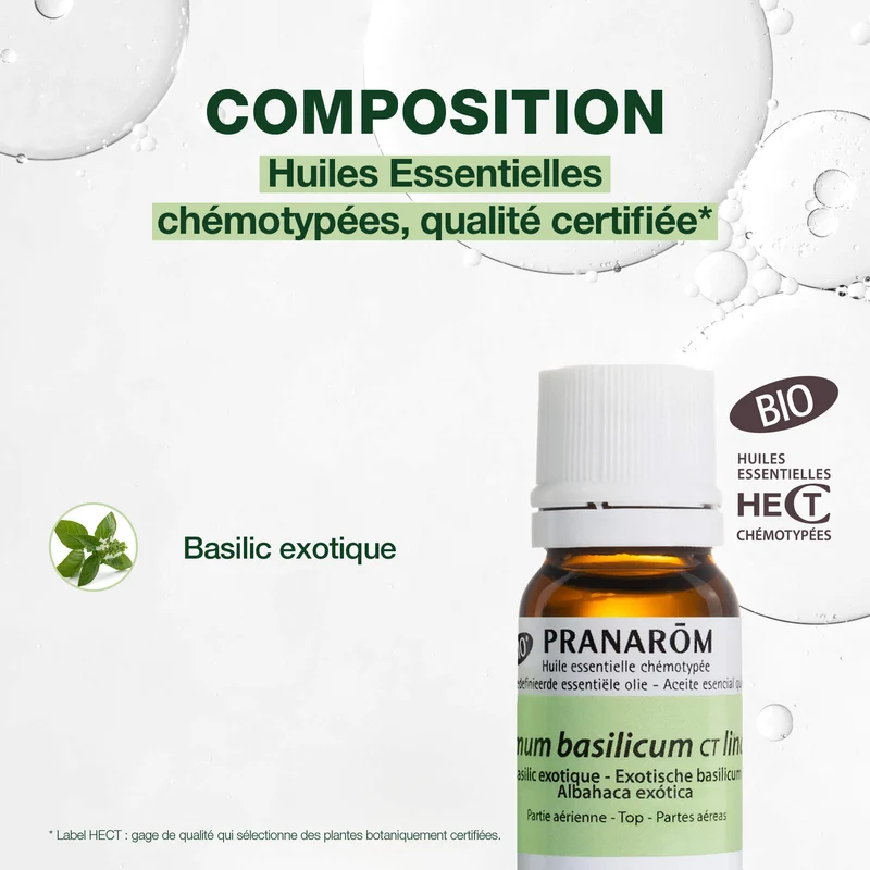Huile Essentielle Basilic exotique - CT linalol - Bio