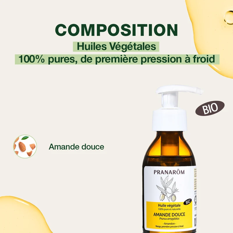 Huile Végétale d'Amande douce 100 ml - Bio