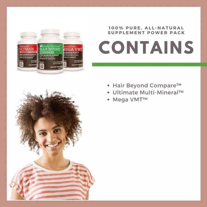 Hair Power Pack™ Trois flacons de 1000 mg, 60 capsules